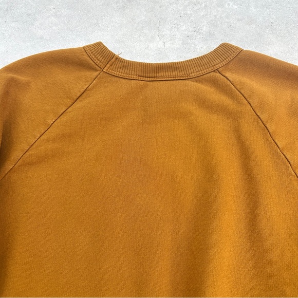 Big Bud Press Crewneck Sweatshirt Mustard Brown Embroidered Logo 100% Cotton XS - Picture 7 of 12